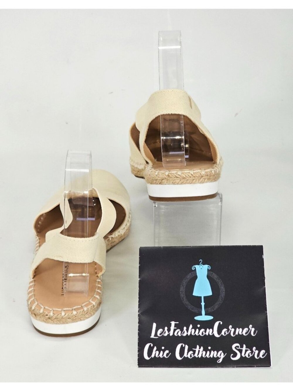 NWOB Lucky Brand Rifka Women's Espadrille Flats Beige Canvas Slip-On Sz 10 058 - Picture 6 of 14